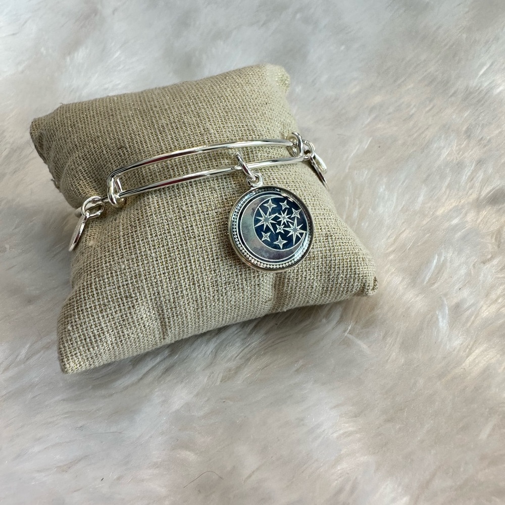 Alex and Ani Art Infused Moon and Stars Bangle
